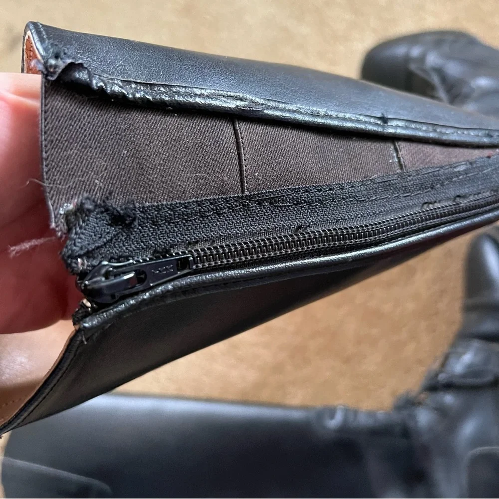 Women's Equestrian Horse Riding Boots Zip Black Lace Up Size US 7.5 European 38 - Picture 3 of 15